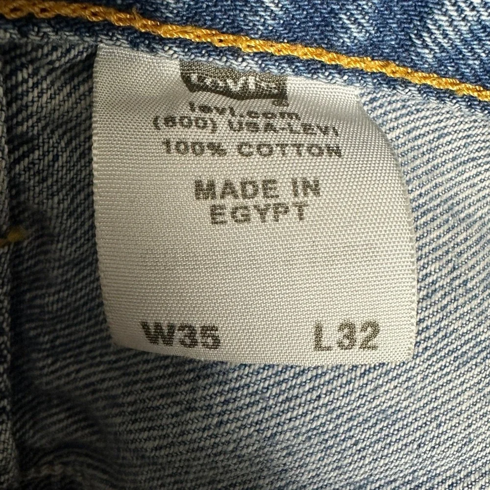 Levis 501 Jeans Mens 35X32 Blue Original Fit Straight Leg 5-Pocket Classic Denim